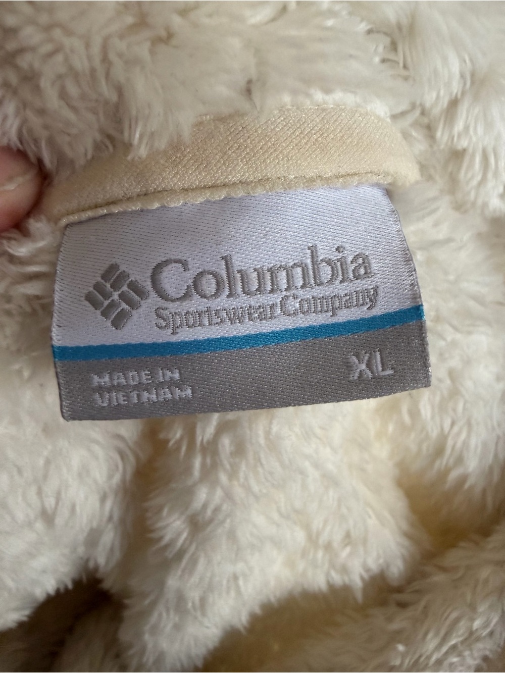 Columbia Fire Side Sherpa Full Fleece Jacket Coat Woman’s size XL Chalk color - Picture 3 of 4